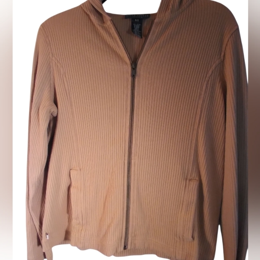 Laren Ralph Lauren Tan Zip-Up Hoodie Jacket Size S/p Front Pockets Casual Fall